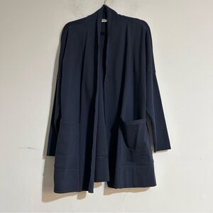Pact Navy Open-Front Long Cardigan